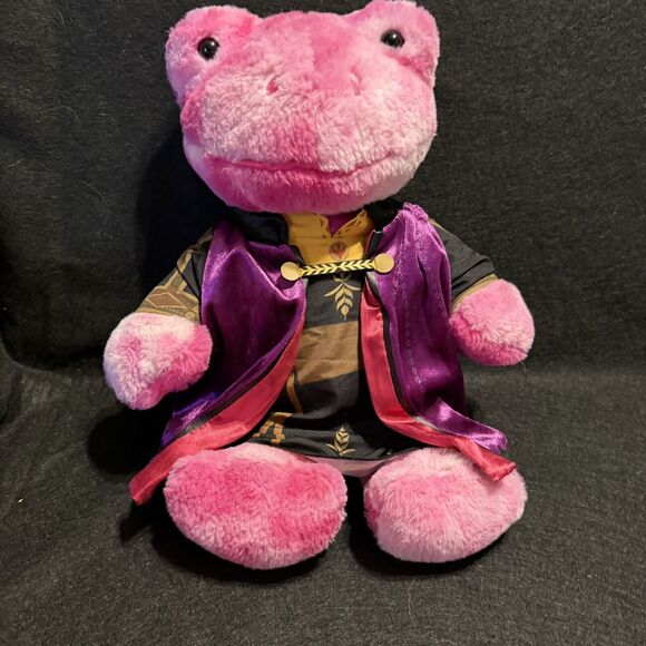 Build A Bear Frog Pink TOADally Tie Dye Size 16" Wearing Frozen II Anna Clothes - Picture 1 of 9